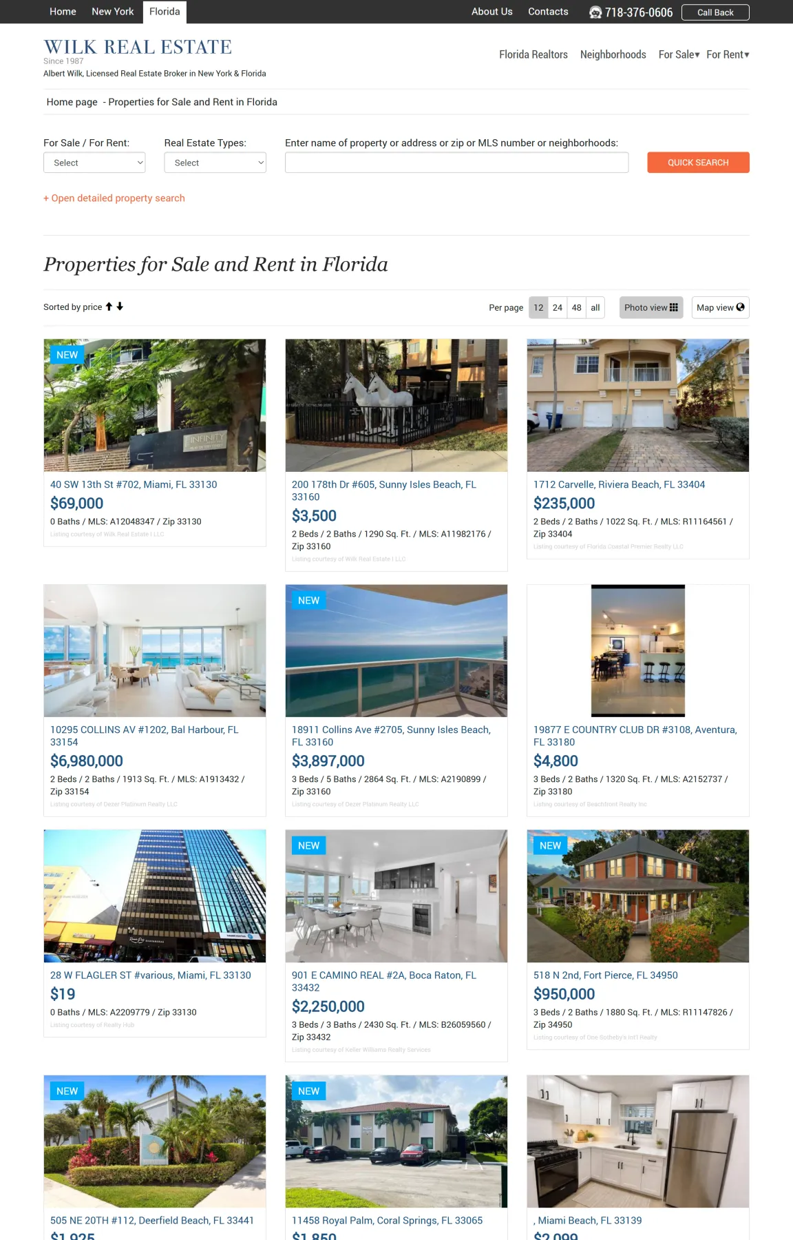 Wilk Real Estate — каталог об’єктів і пошук